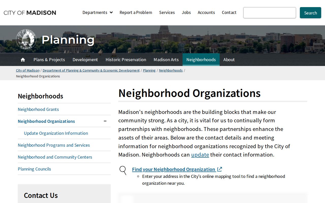 Madison neighbors and neighborhood organization directory