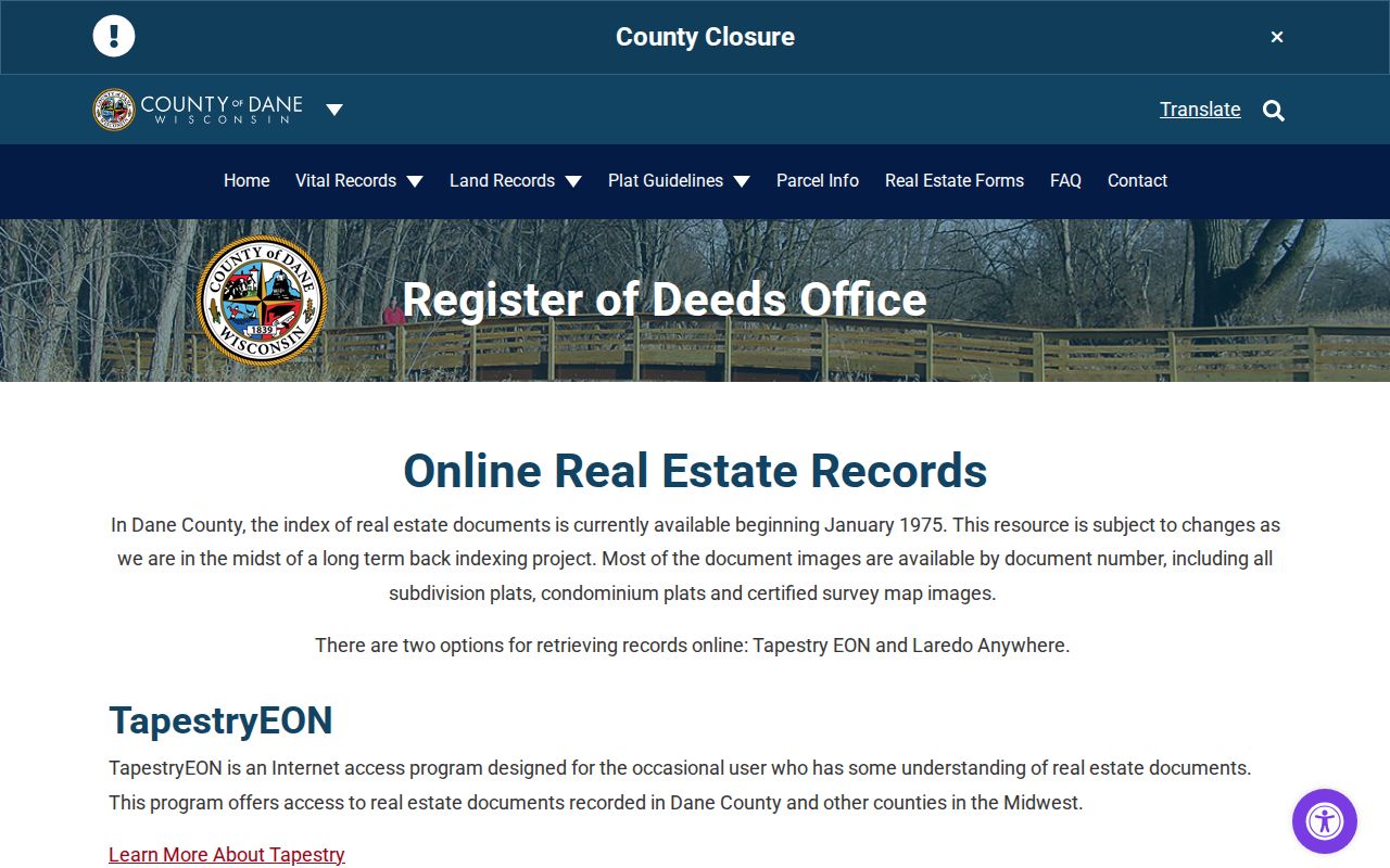 Madison residents directory deed search through the Dane County Register of Deeds